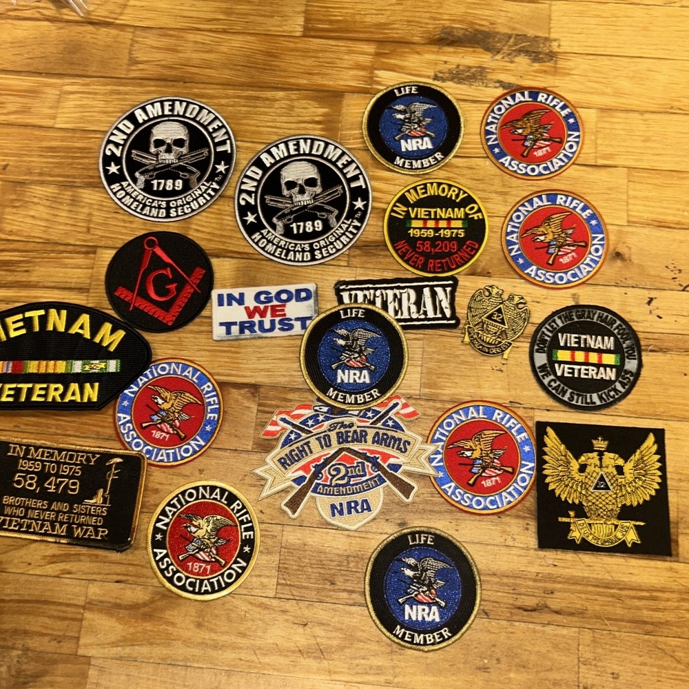 NRA, Veteran, Masonic Patch Lot D2